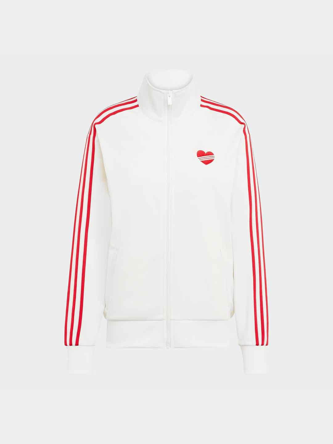 Adidas Firebird felpa panna con cuore