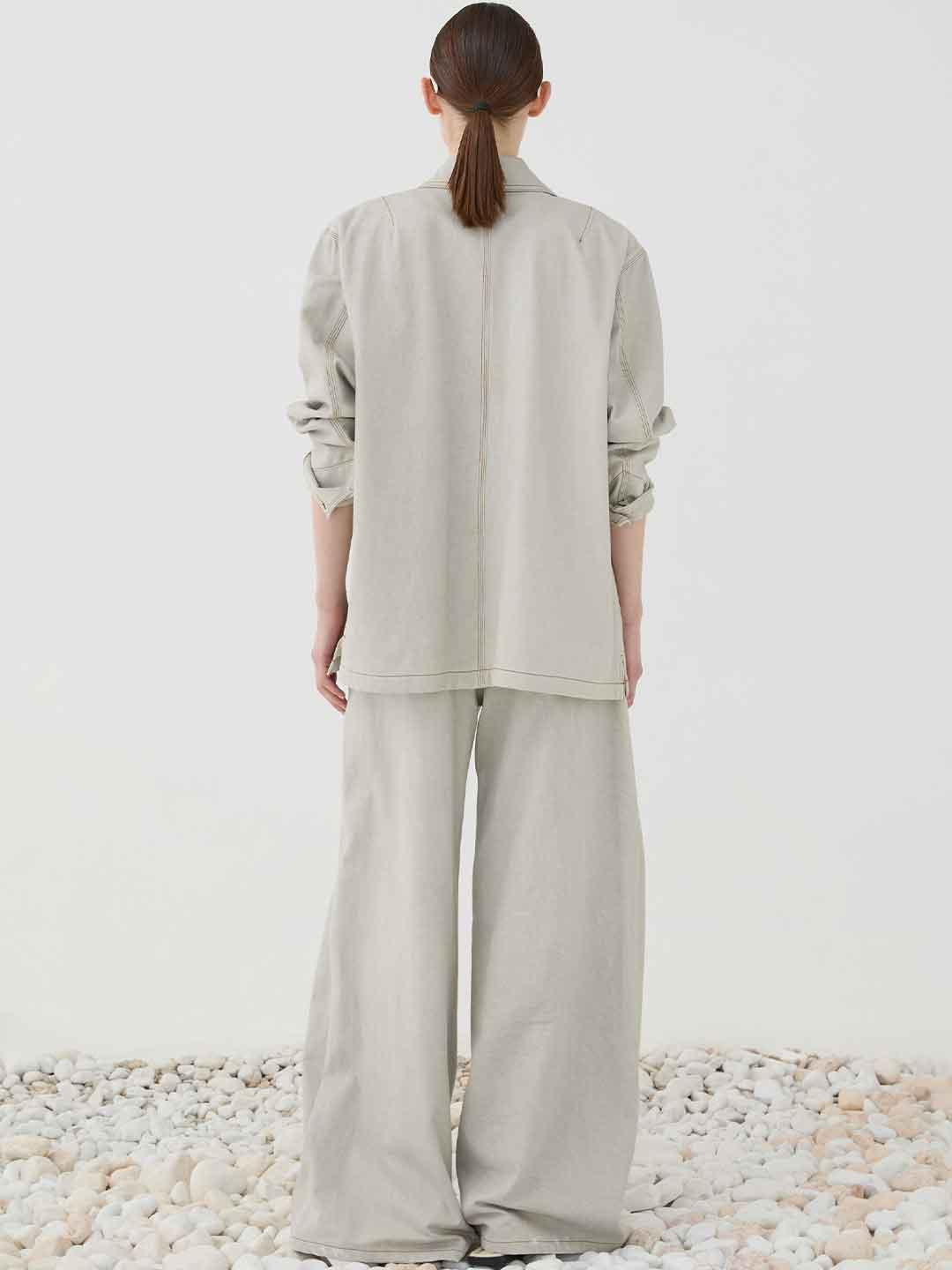 Eleh camicia grigio con tasche