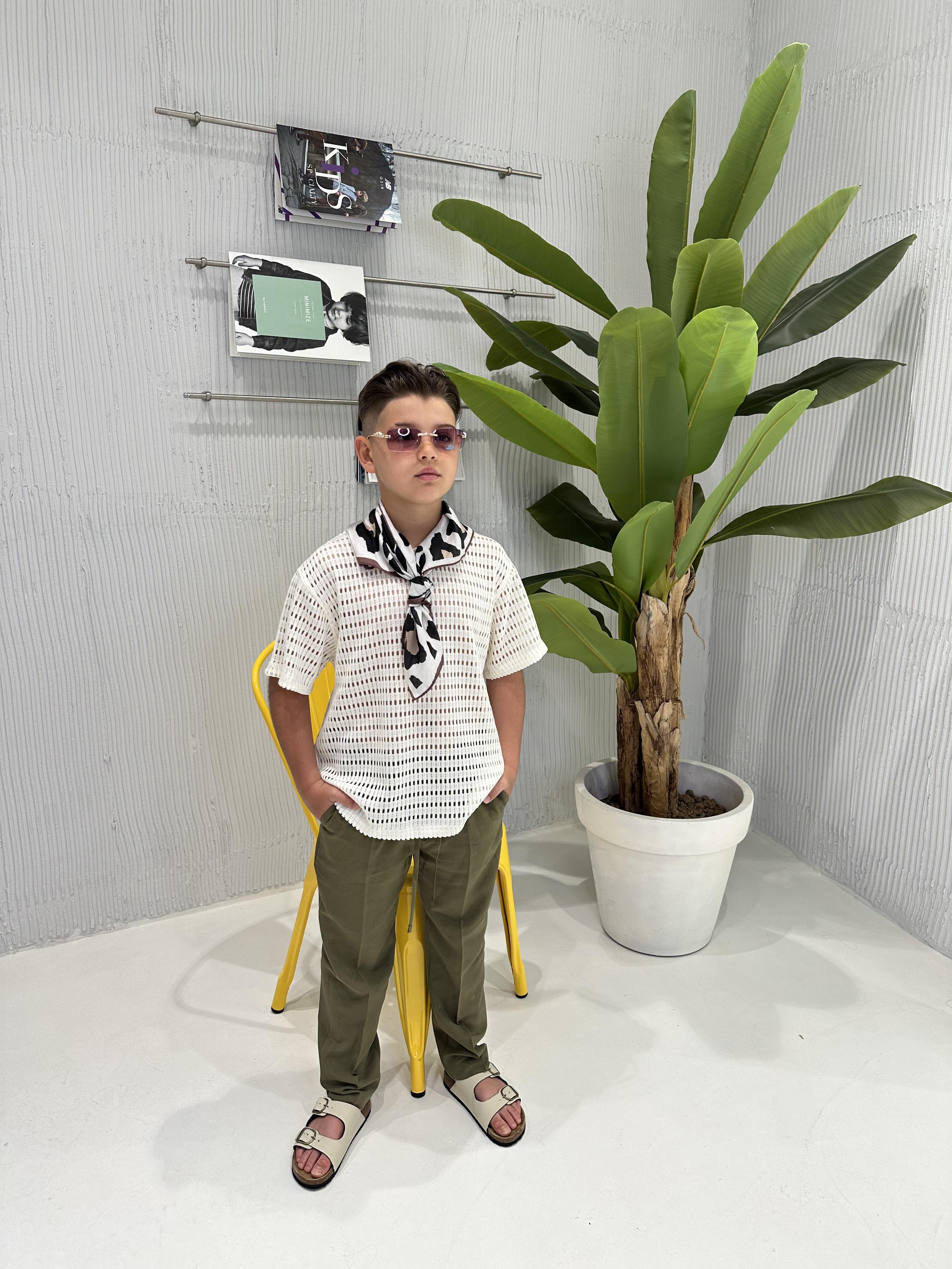 I'M Brian t-shirt kids panna traforata