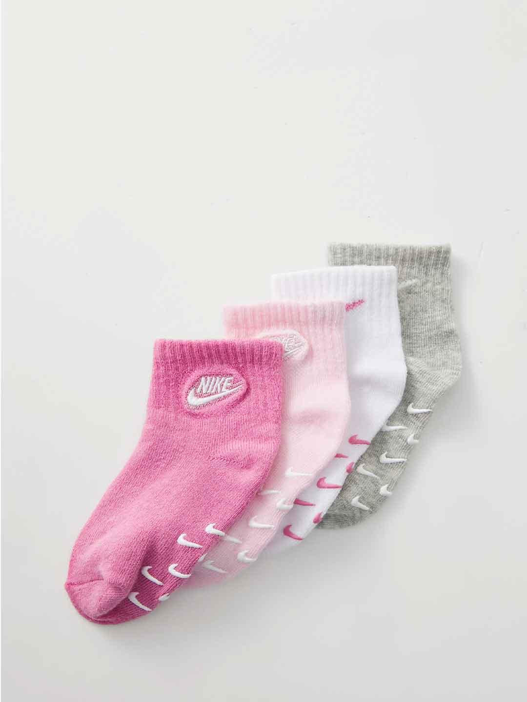 Nike calzini kids rosa set da 4 paia antiscivolo