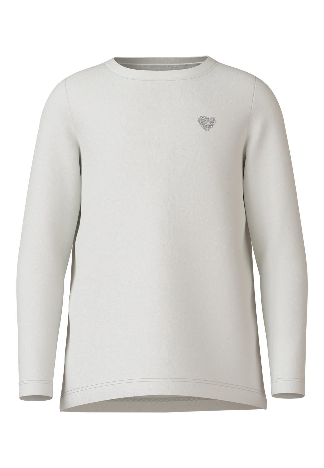 Name It maglia kids bianco con cuore glitterato