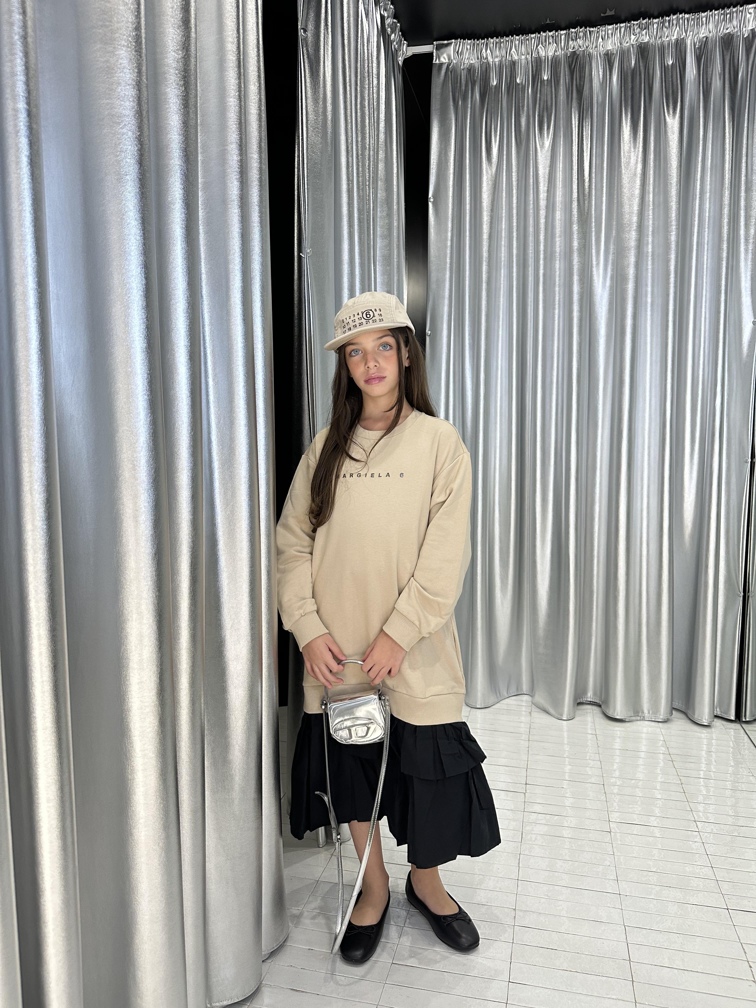 Maison Margiela abito kids beige e nero