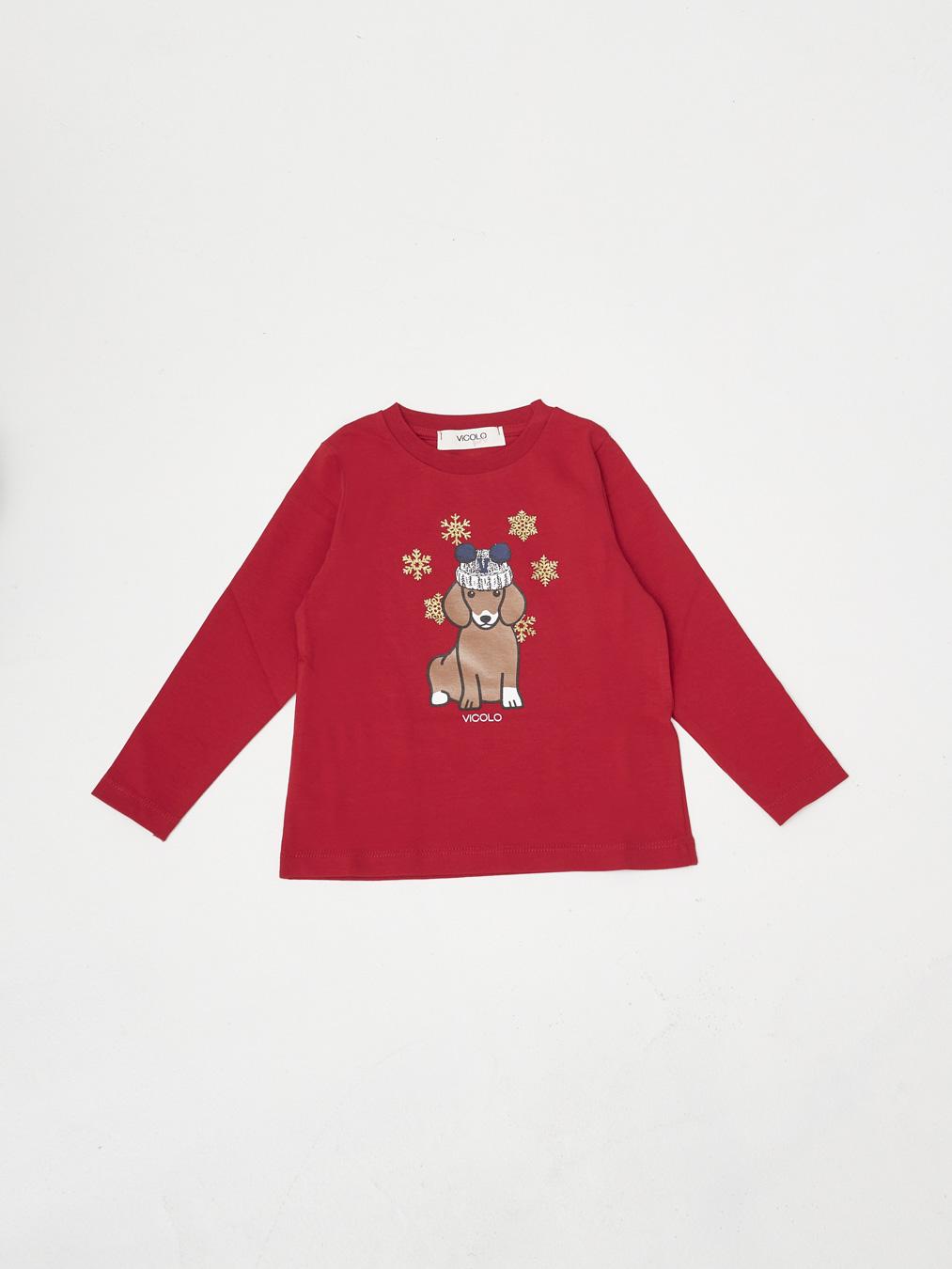 Vicolo kids maglia rossa con stampa
