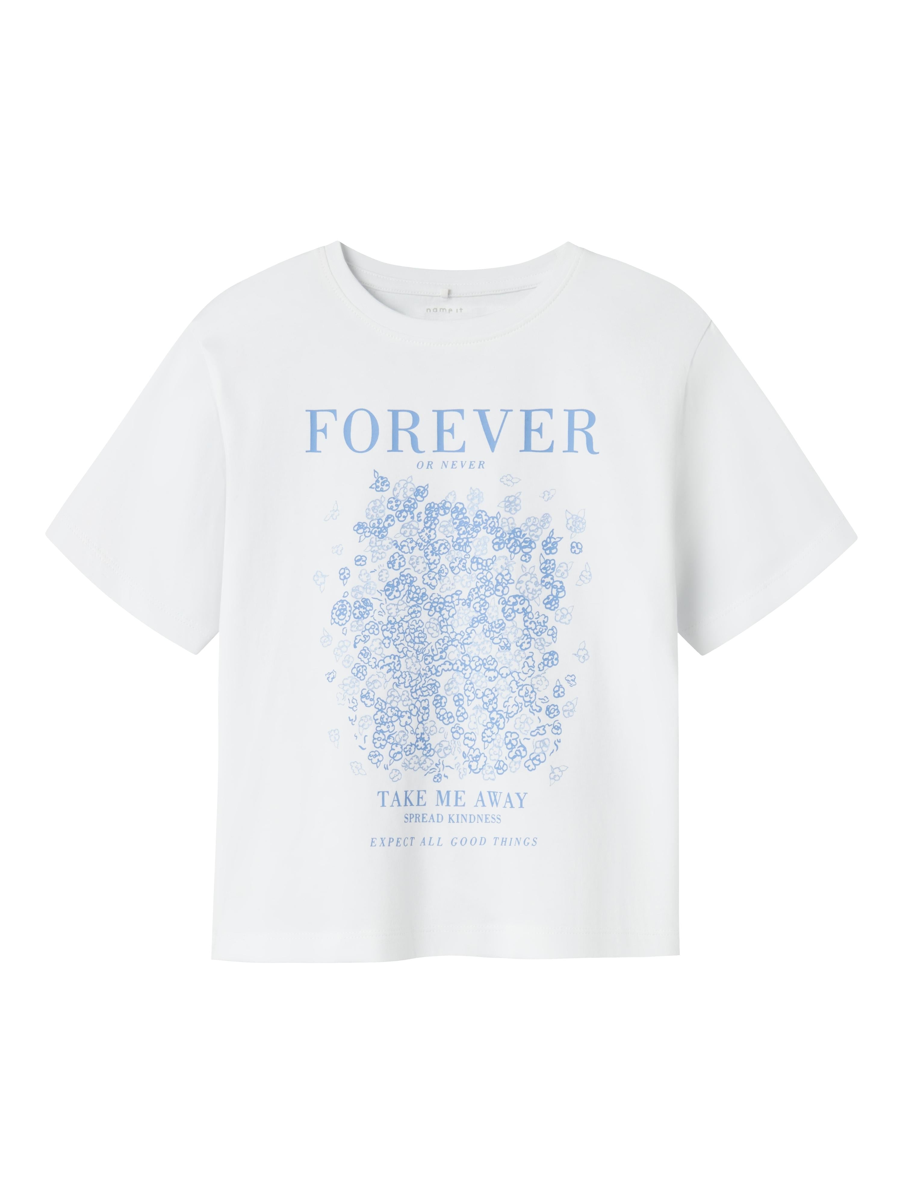 Name It t-shirt kids bianco con stampa celeste