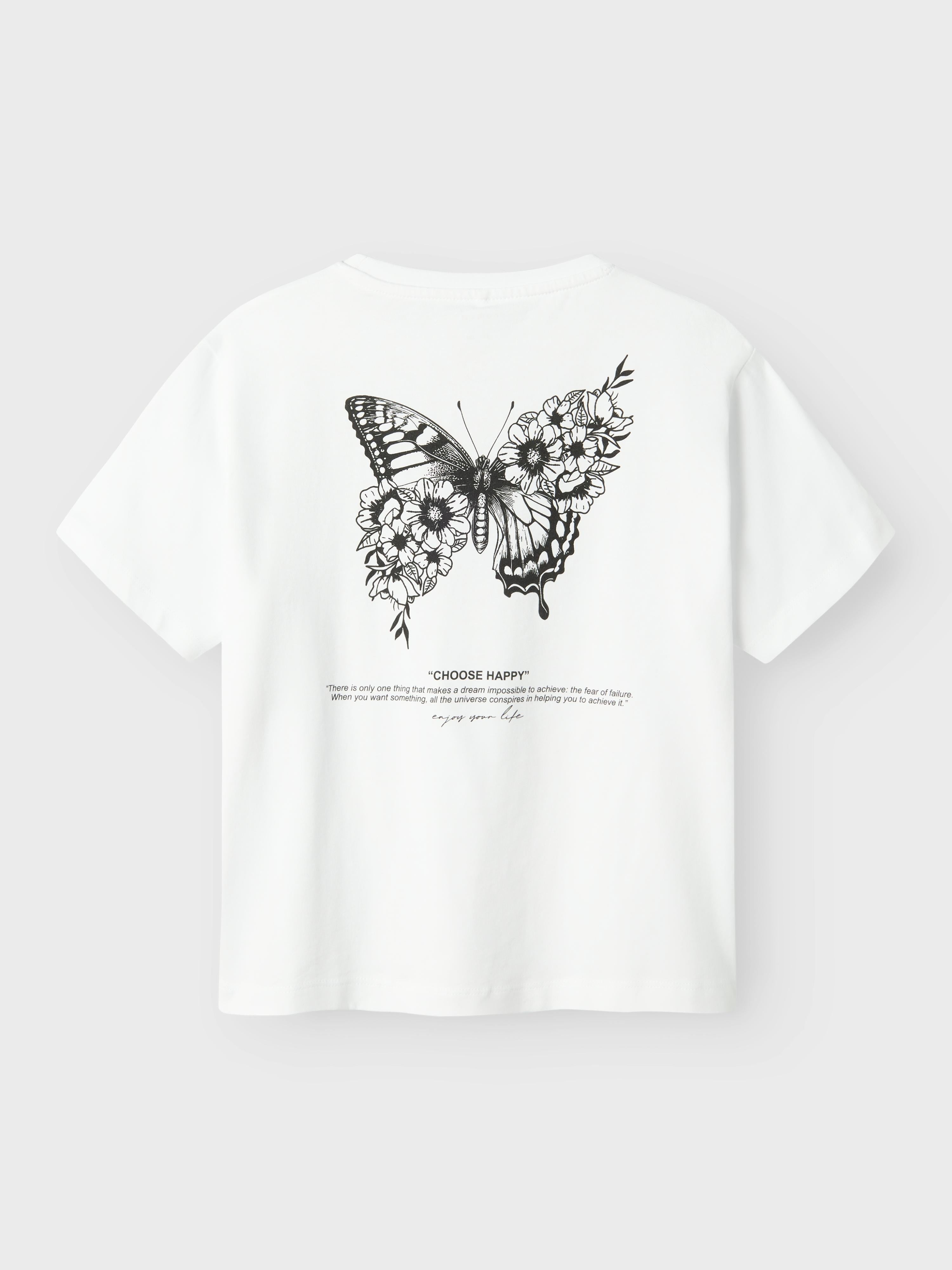 Name It t-shirt kids bianco con farfalla nero