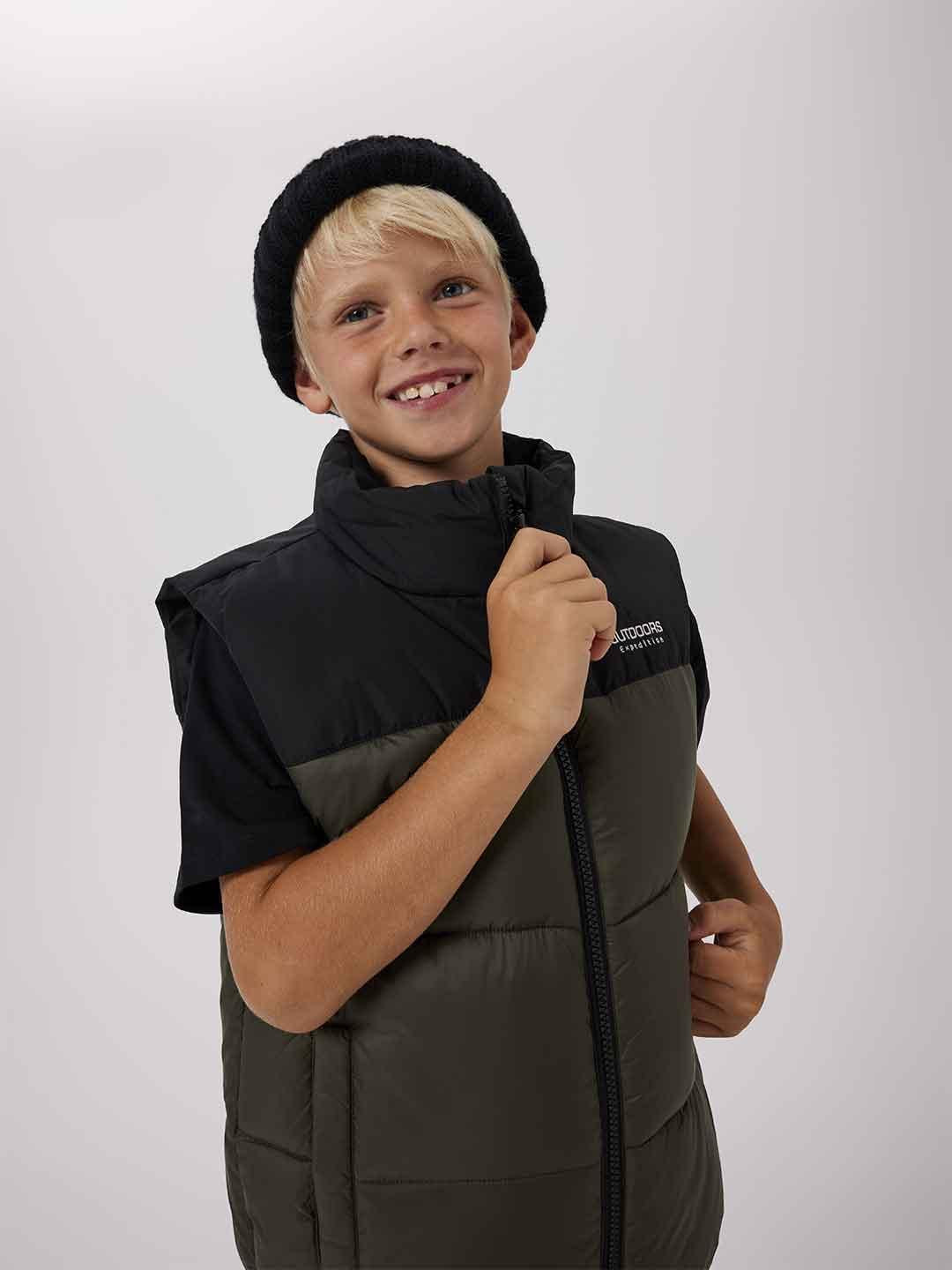 Name It giubbino kids verde e nero smanicato