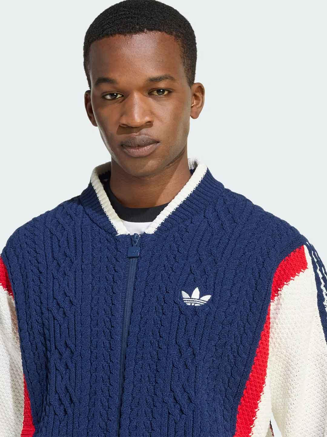 Adidas cardigan blu con zip