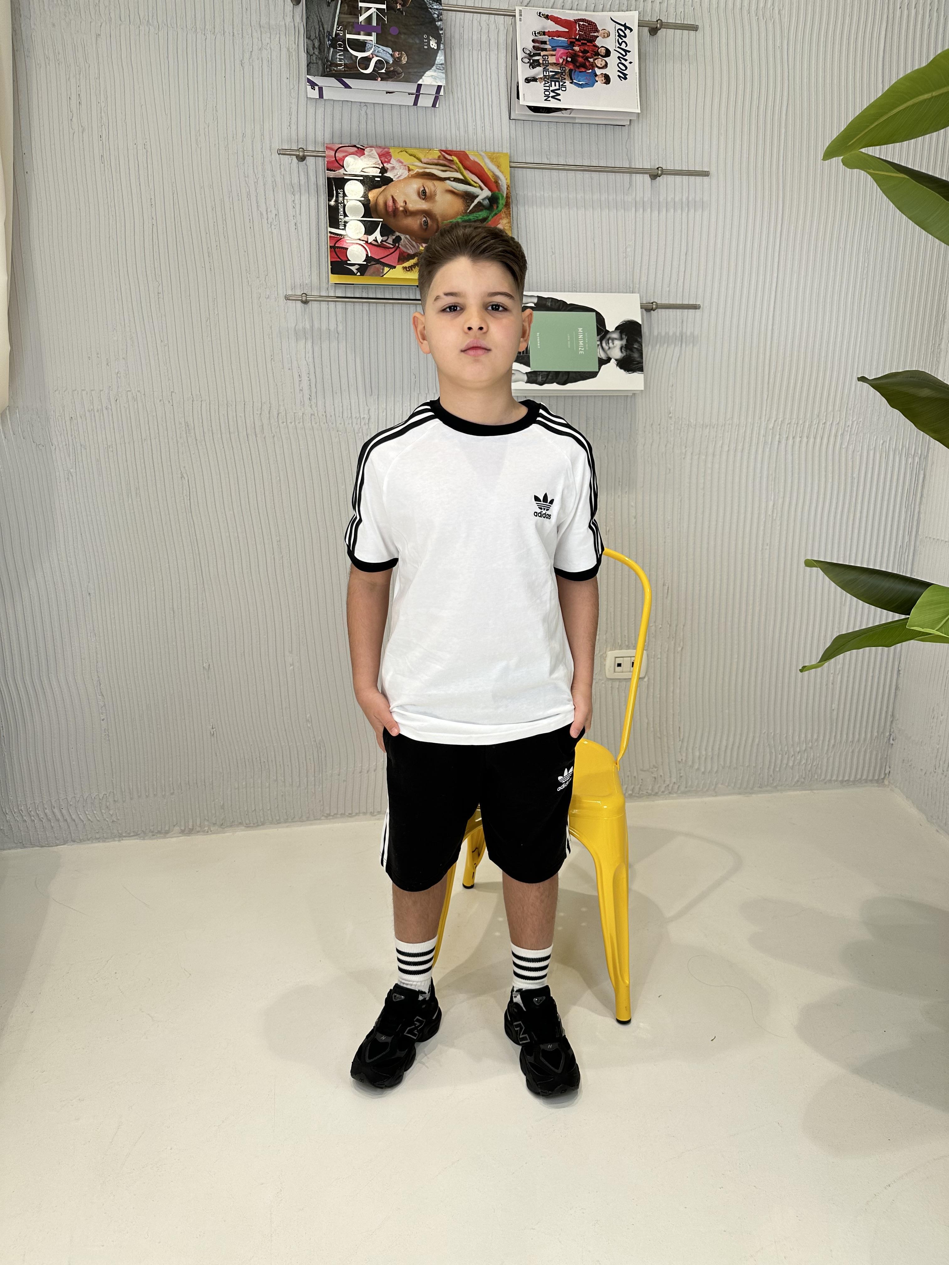 Adidas Adicolor t-shirt kids bianco e nero