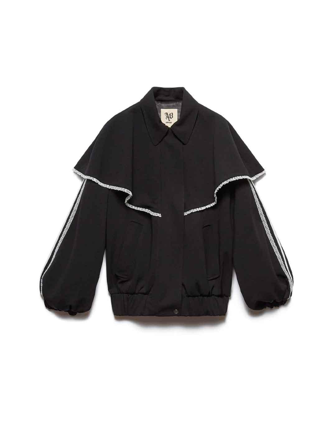 Aniye By Sandy felpa nero con bande in pizzo