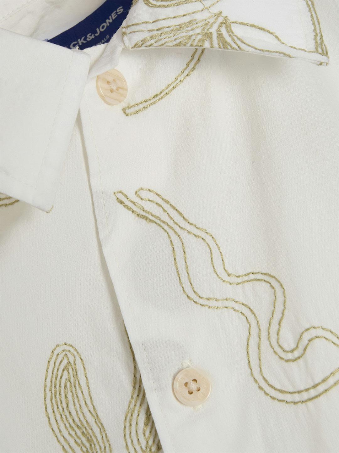Jack & Jones camicia bianco con ricami