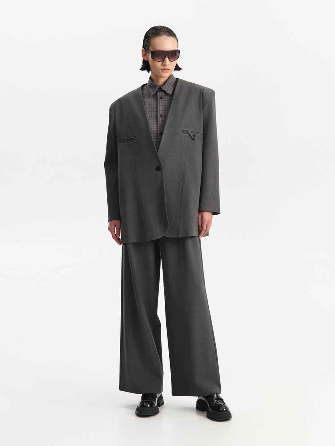 Eleh pantalone antracite con cintura