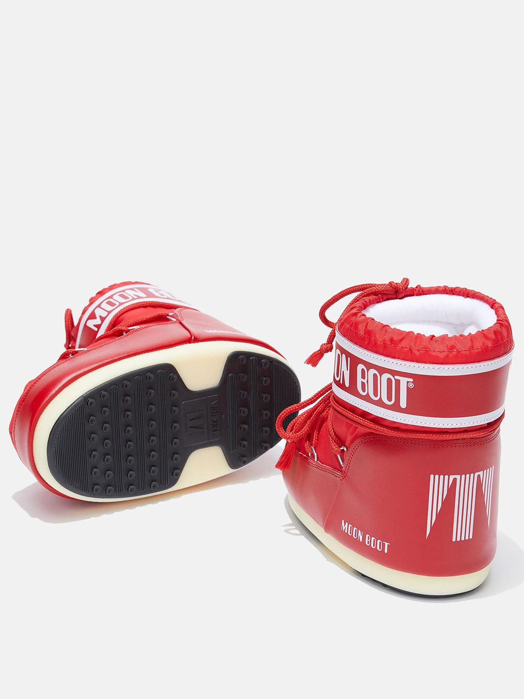 Moon Boot Icon Low stivali kids rosso basso in Nylon