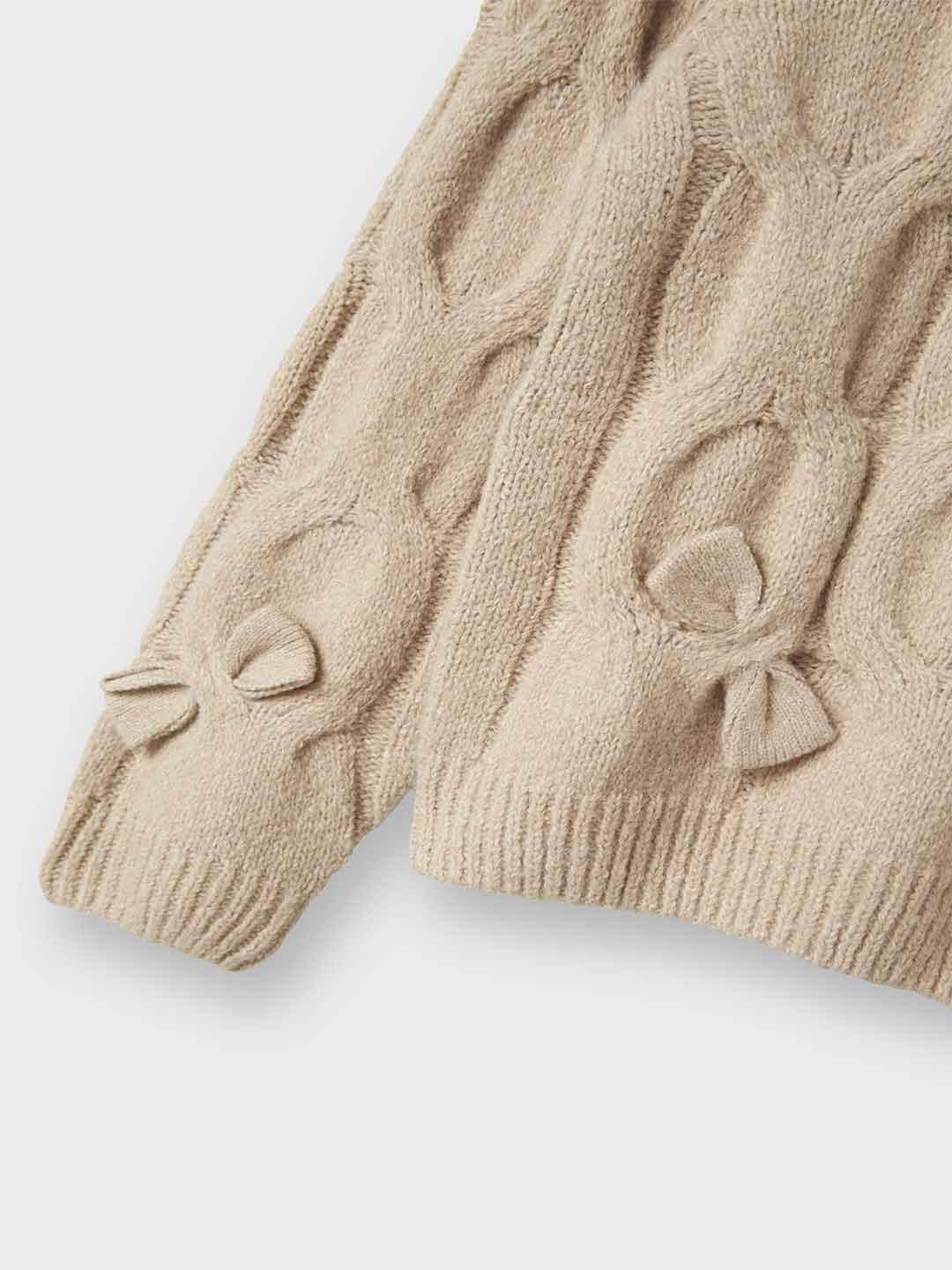 Name It maglione kids beige con fiocchi