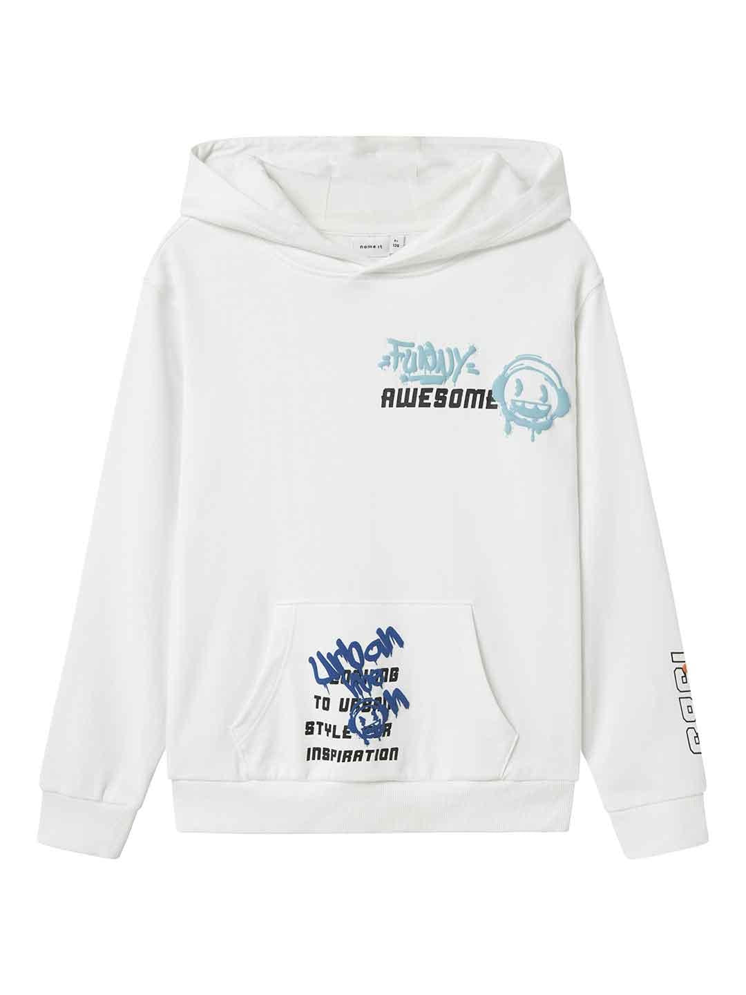 Name It felpa kids bianco con stampe