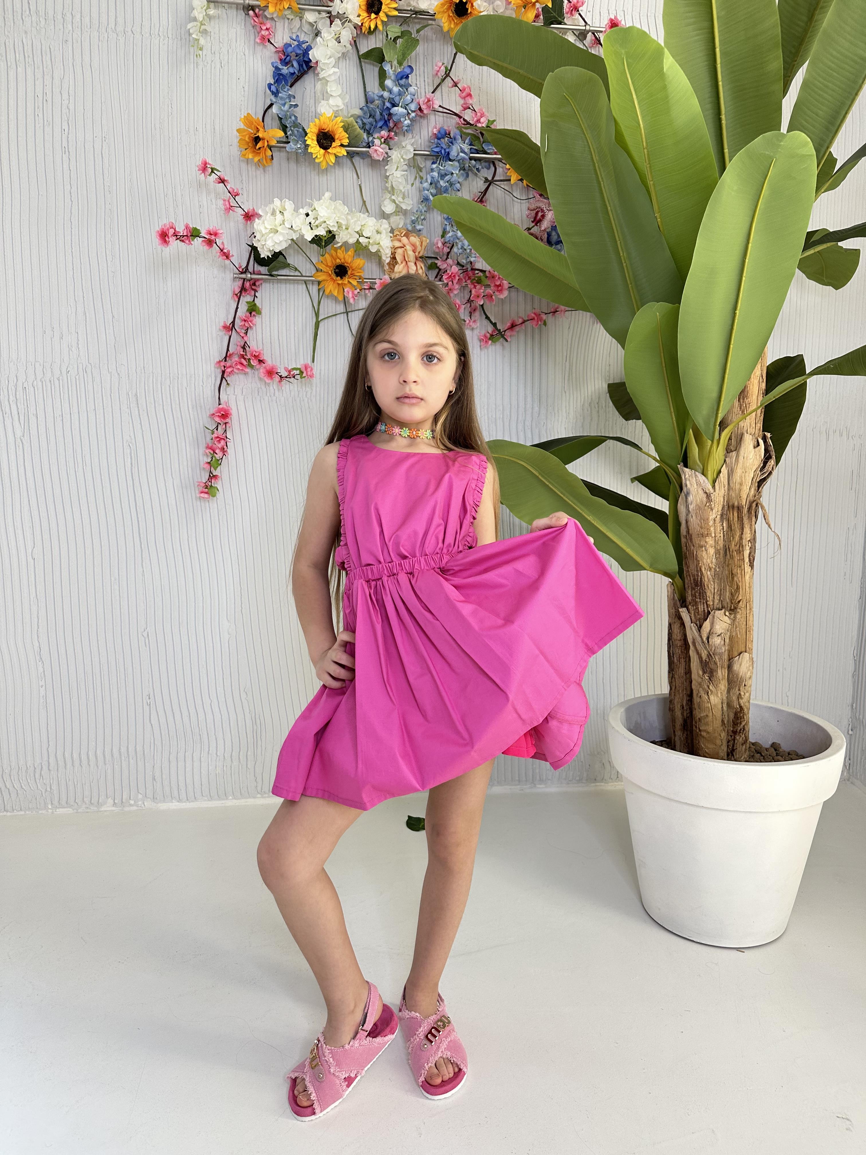 Vicolo abito kids fucsia incrocio sul retro