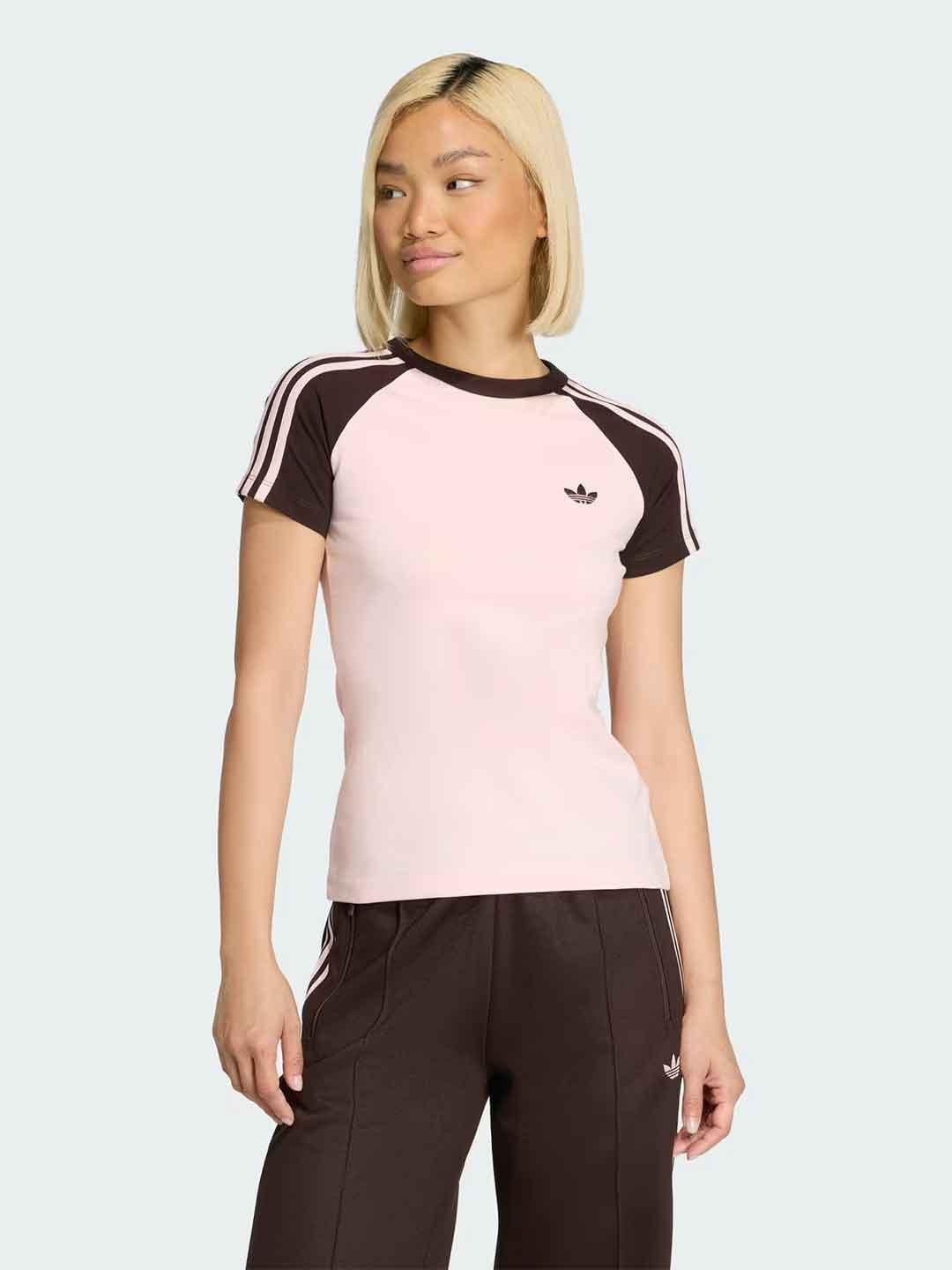 Adidas t-shirt rosa e marrone