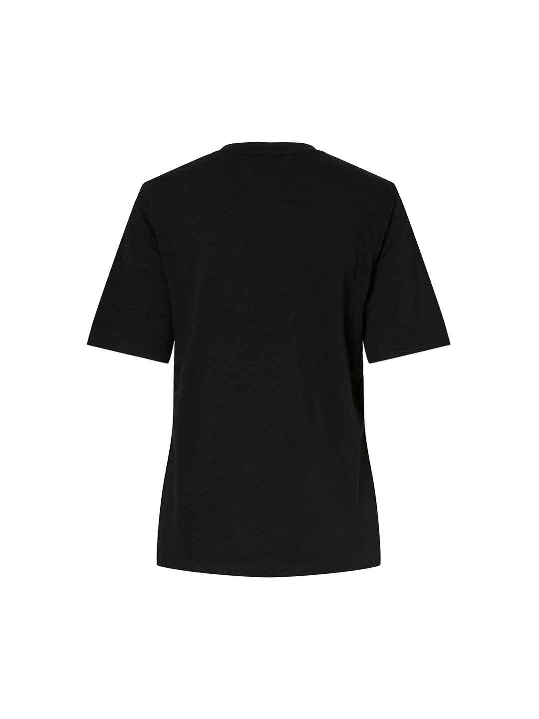 Pieces t-shirt nero con spacchi ai lati