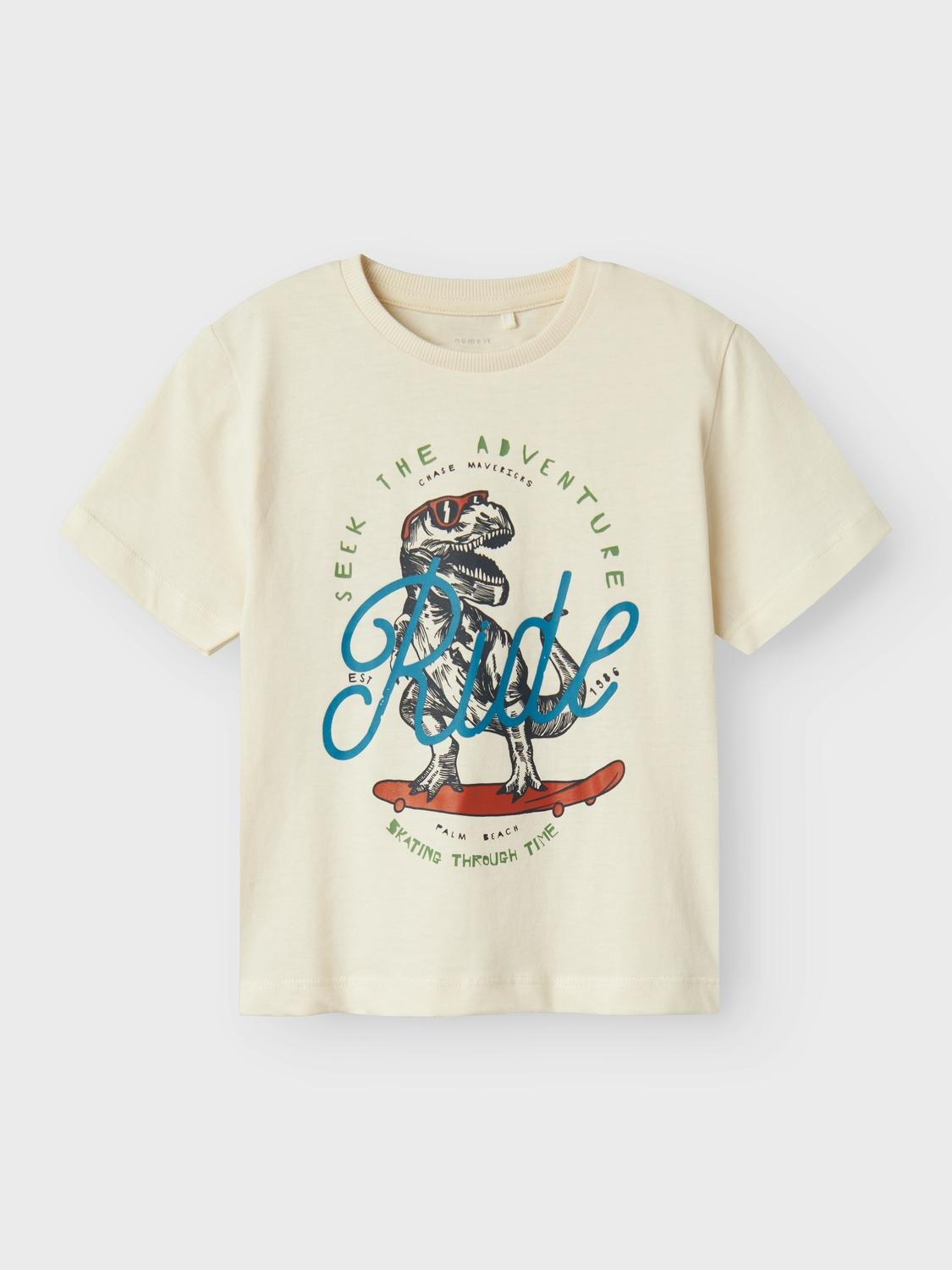 Name It t-shirt kids beige con dinosauro