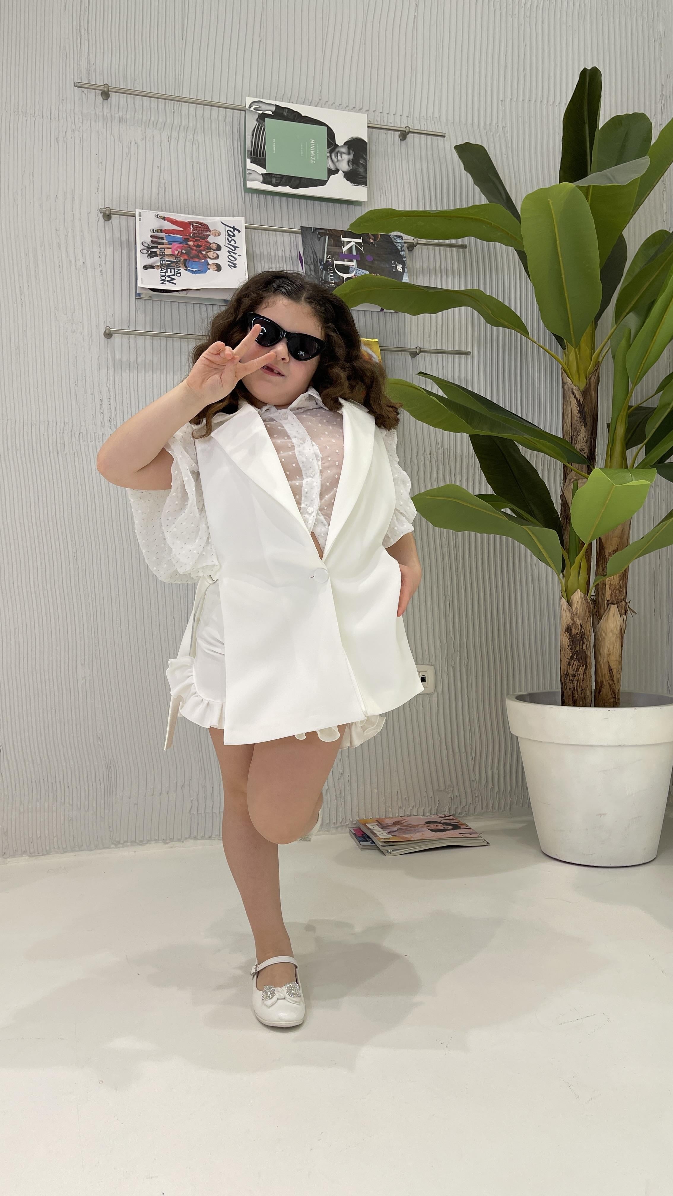 Marc Ellis camicia kids bianco crop