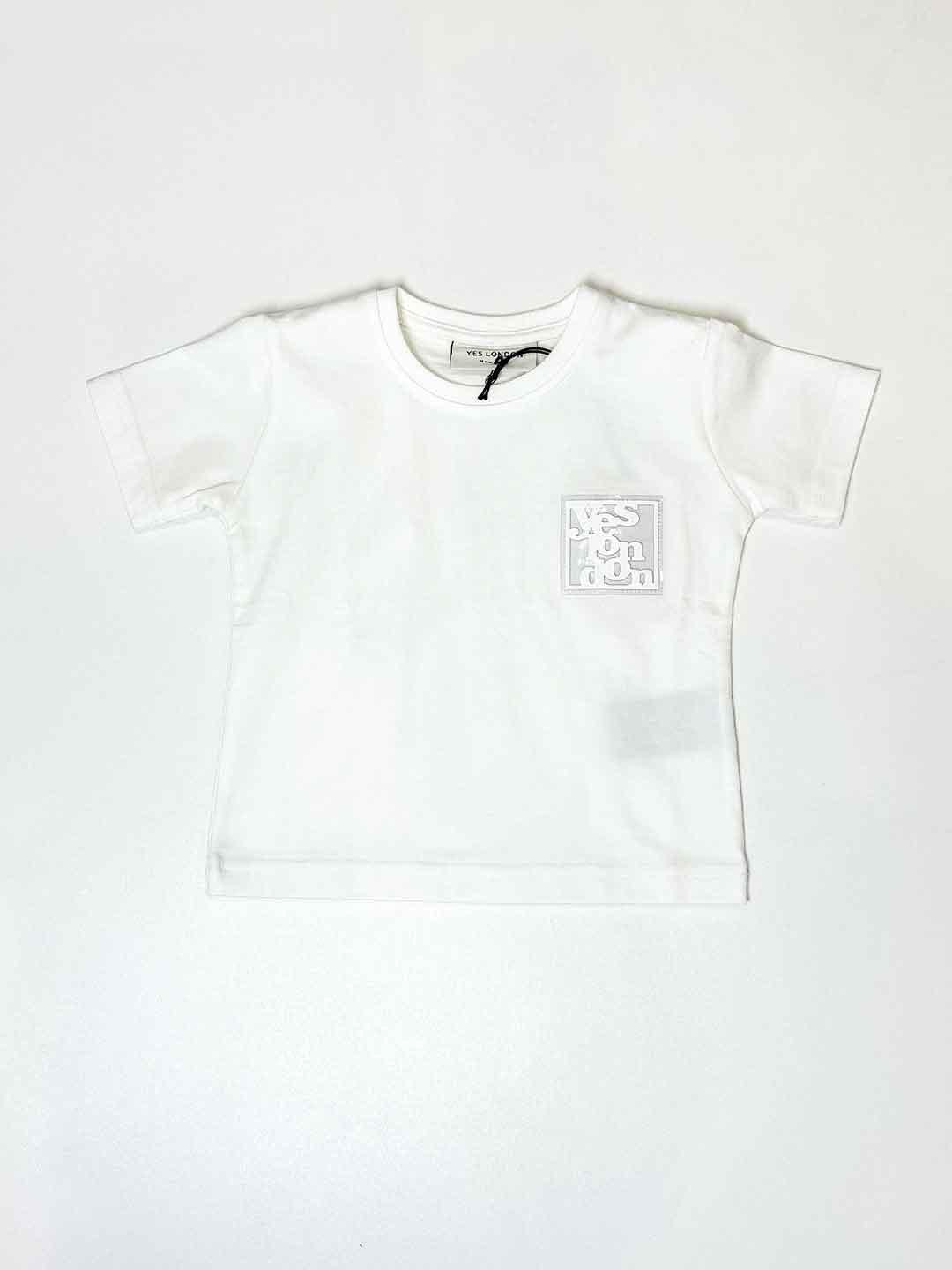 Yes London t-shirt kids bianco con logo