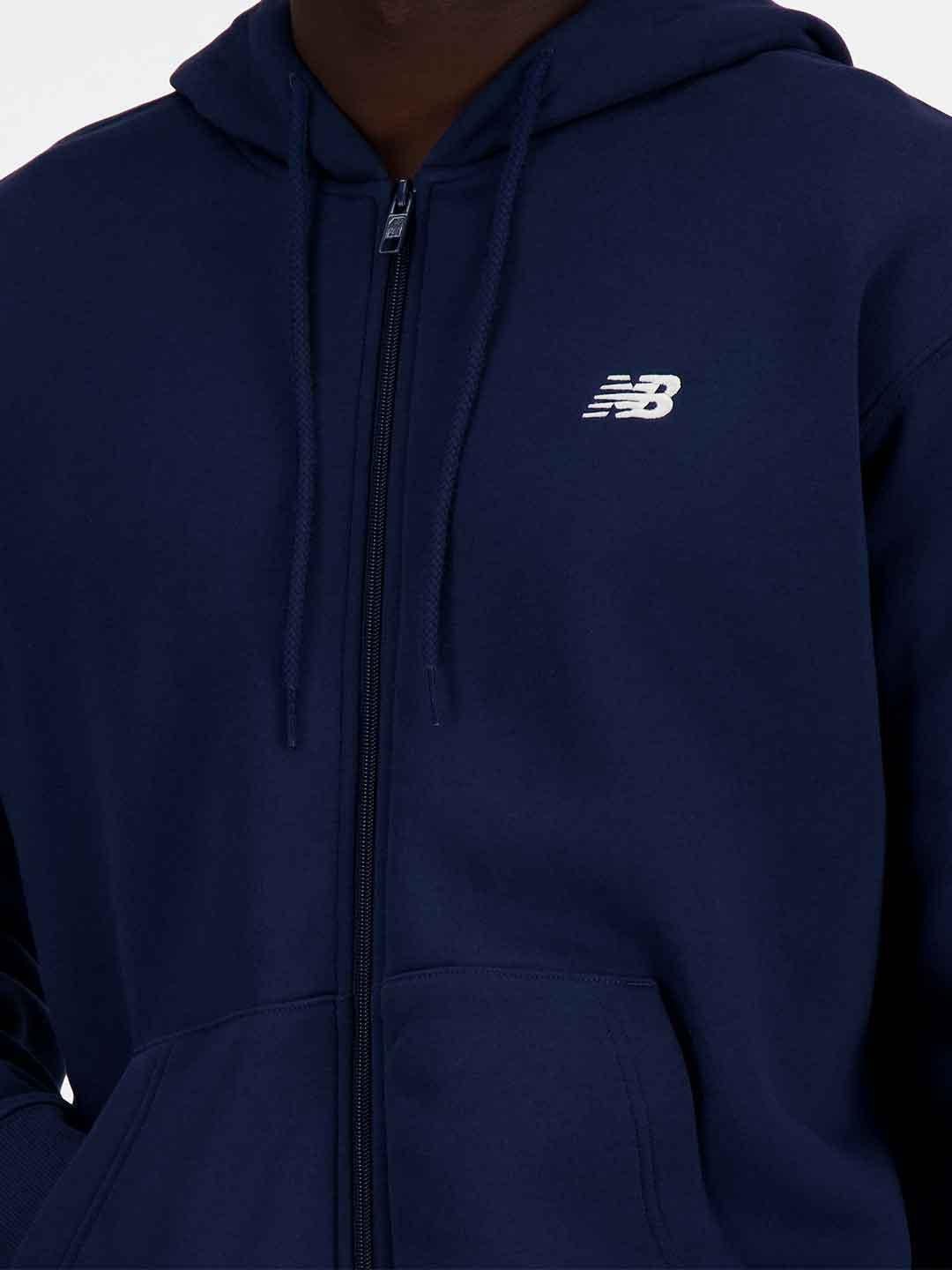 New Balance felpa blu con zip e cappuccio