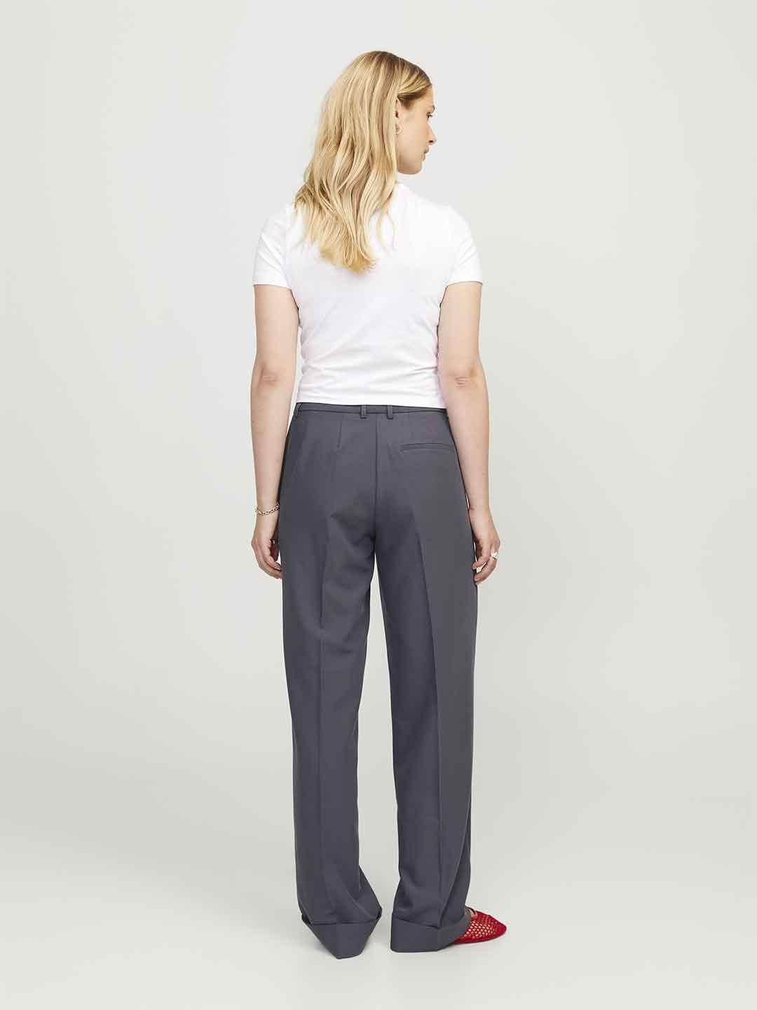 JJXX Mary pantalone grigio con risvolto