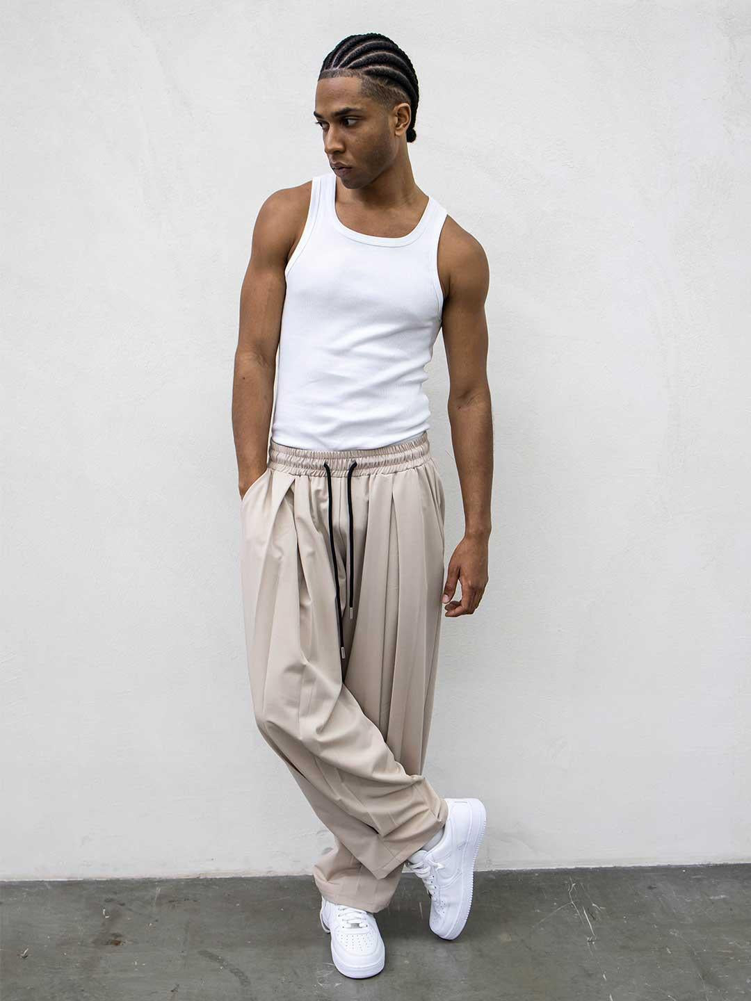 Tokyo pantalone beige deep pinces