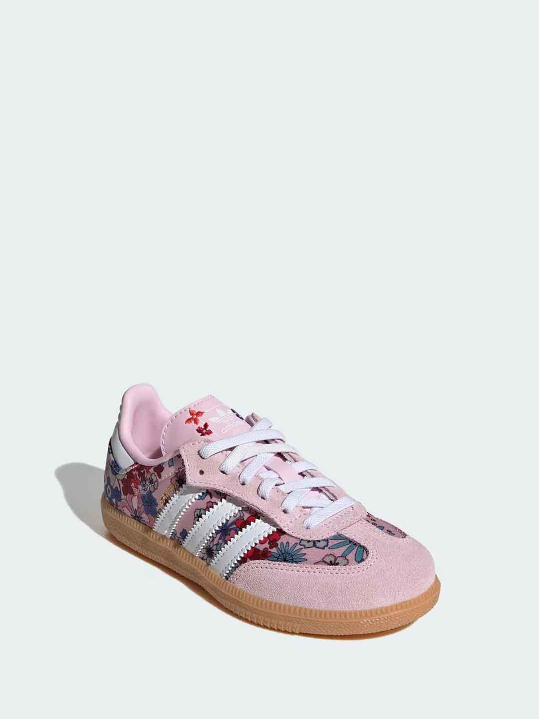 Adidas Samba OG sneakers kids rosa con fiori