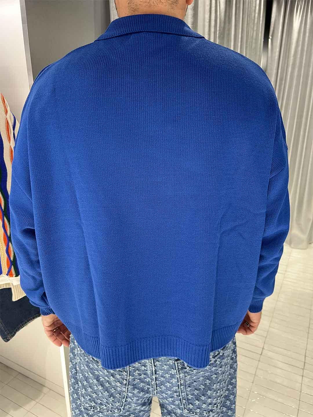 All or Nothing polo blu con ricamo