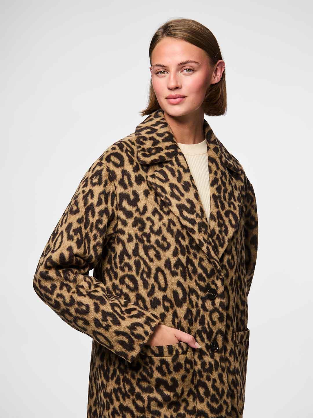 Pieces cappotto maculato lungo