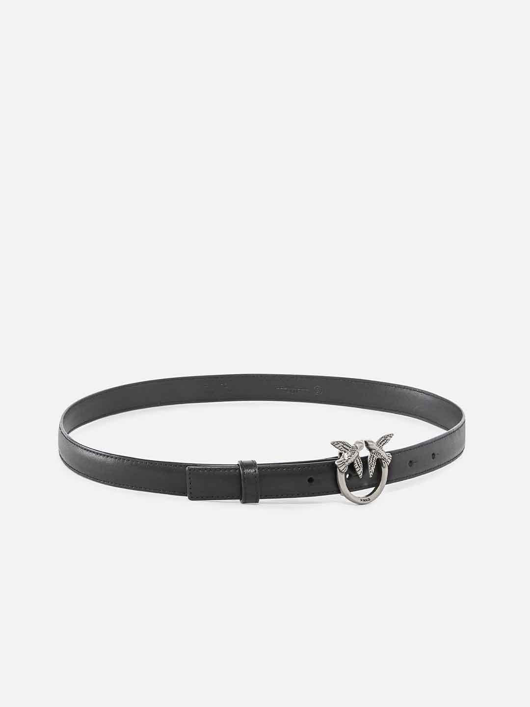 Pinko Love Berry H2 cintura nero e argento sottile