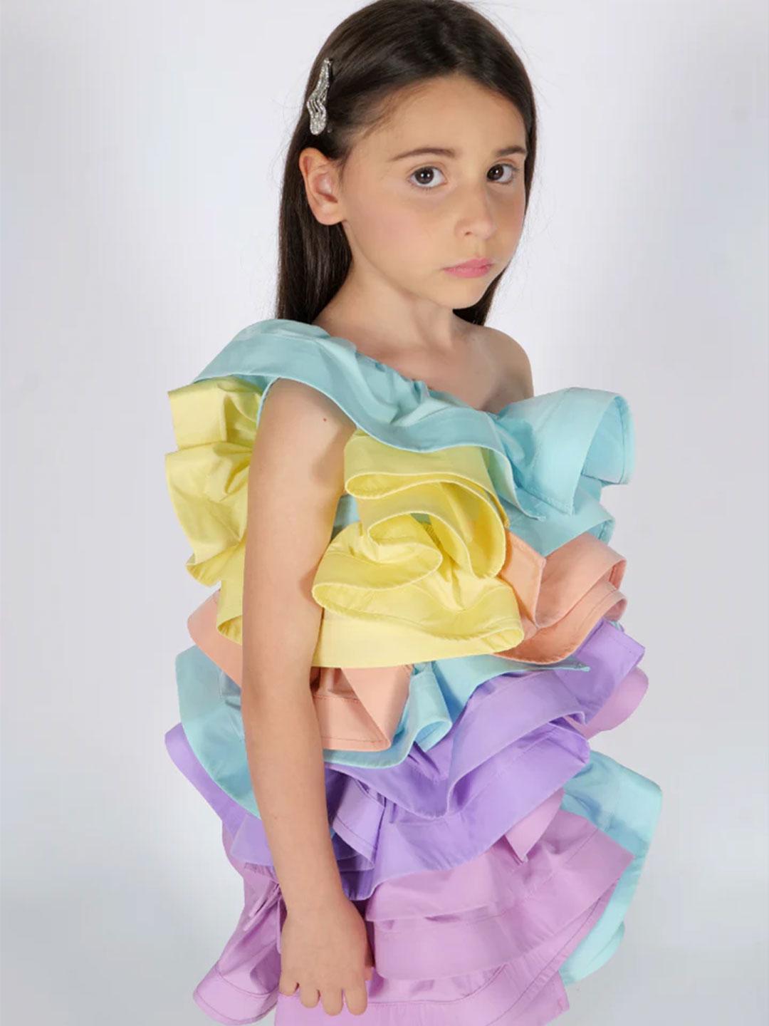 Fun & Fun abito kids multicolor con voilant