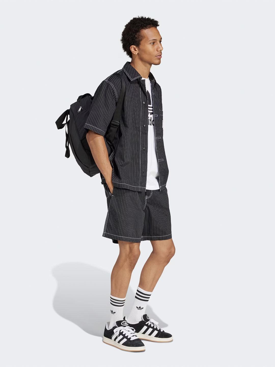 Adidas Wabash bermuda nero a righe