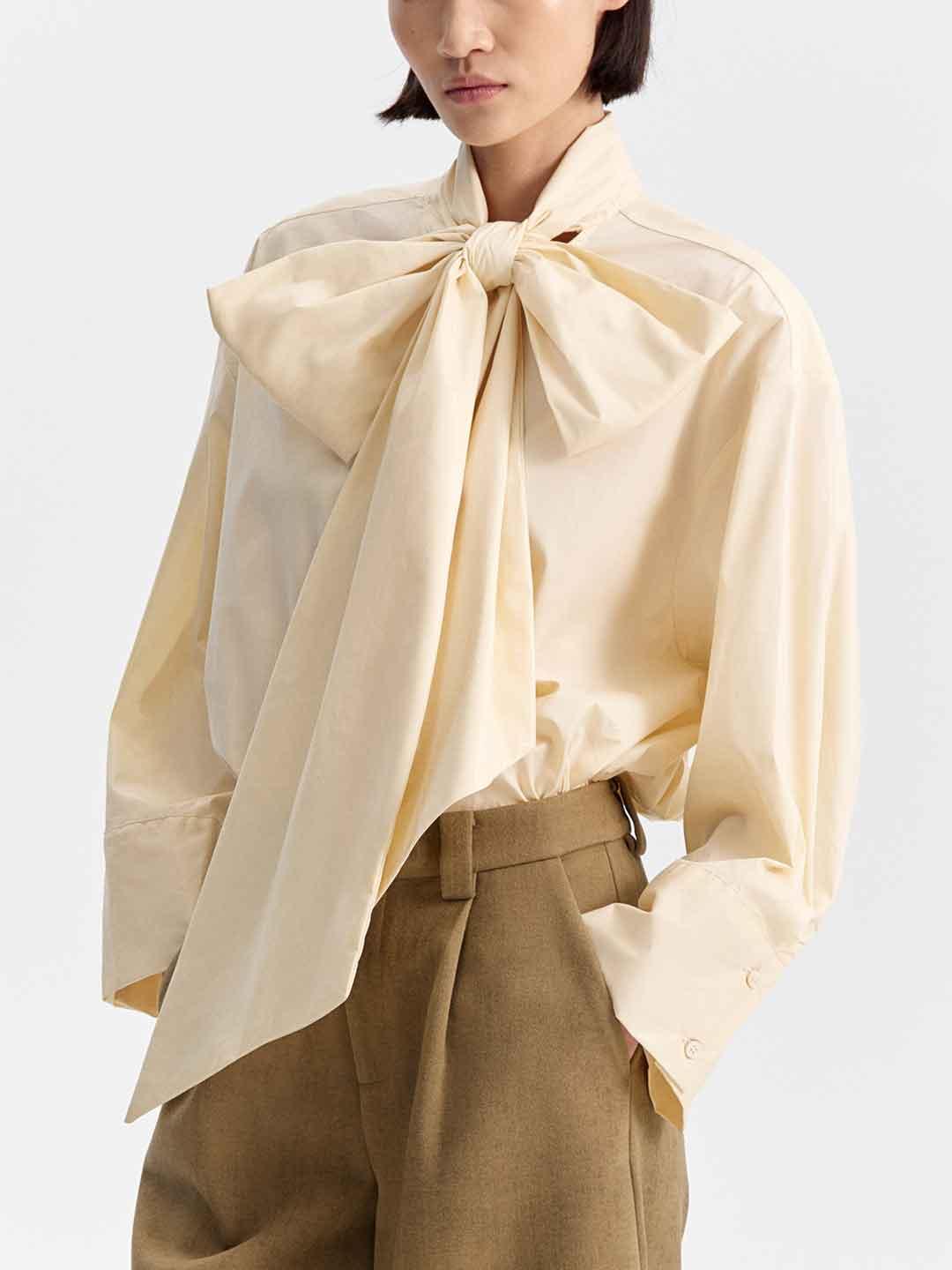 Eleh camicia panna con fiocco