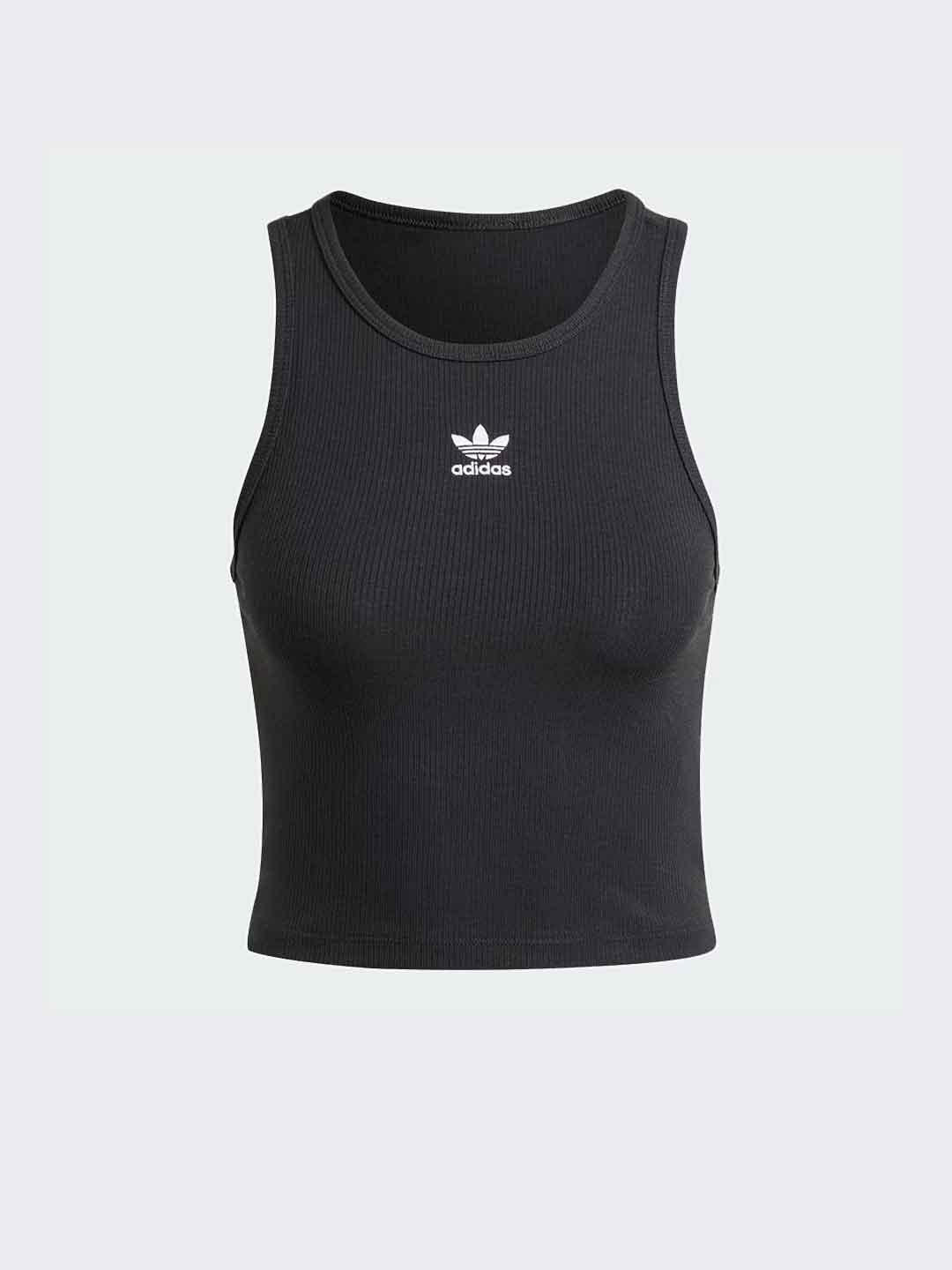 Adidas canotta nero a coste crop