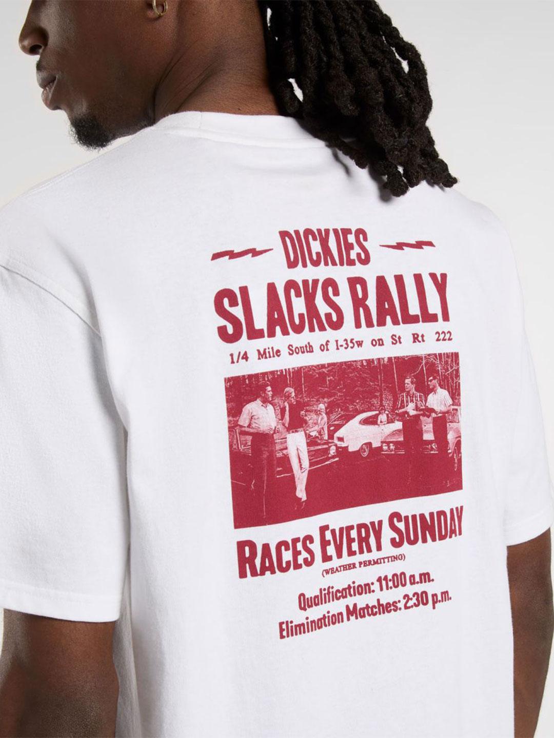 Dickies Slacks Rally t-shirt bianco con stampe rosso