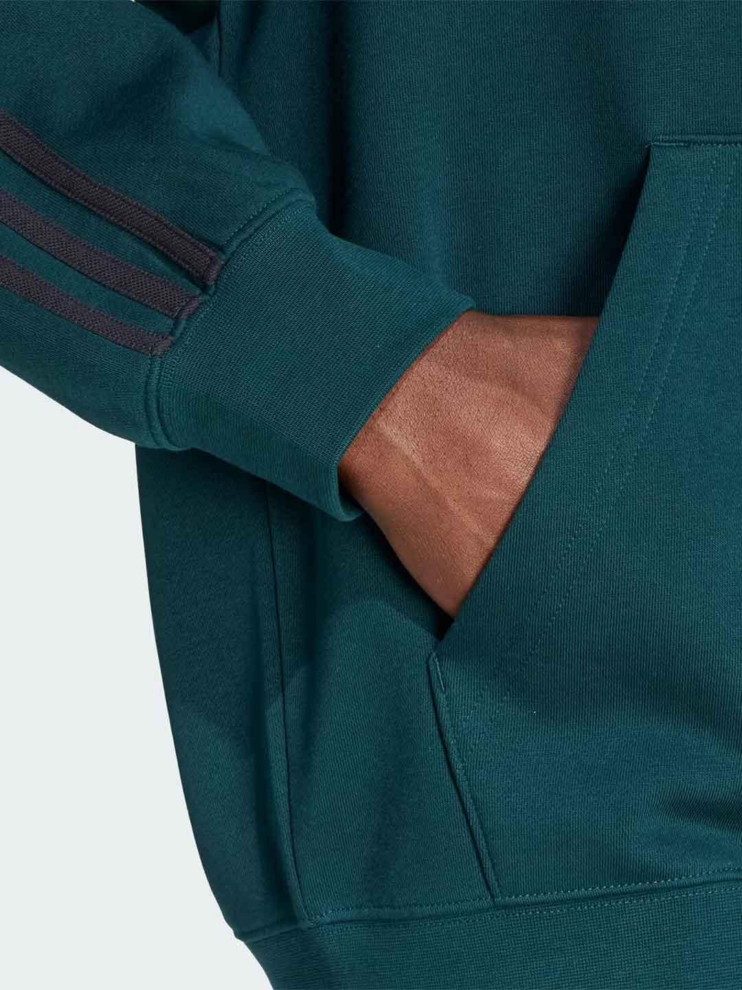 Adidas felpa verde con zip e cappuccio
