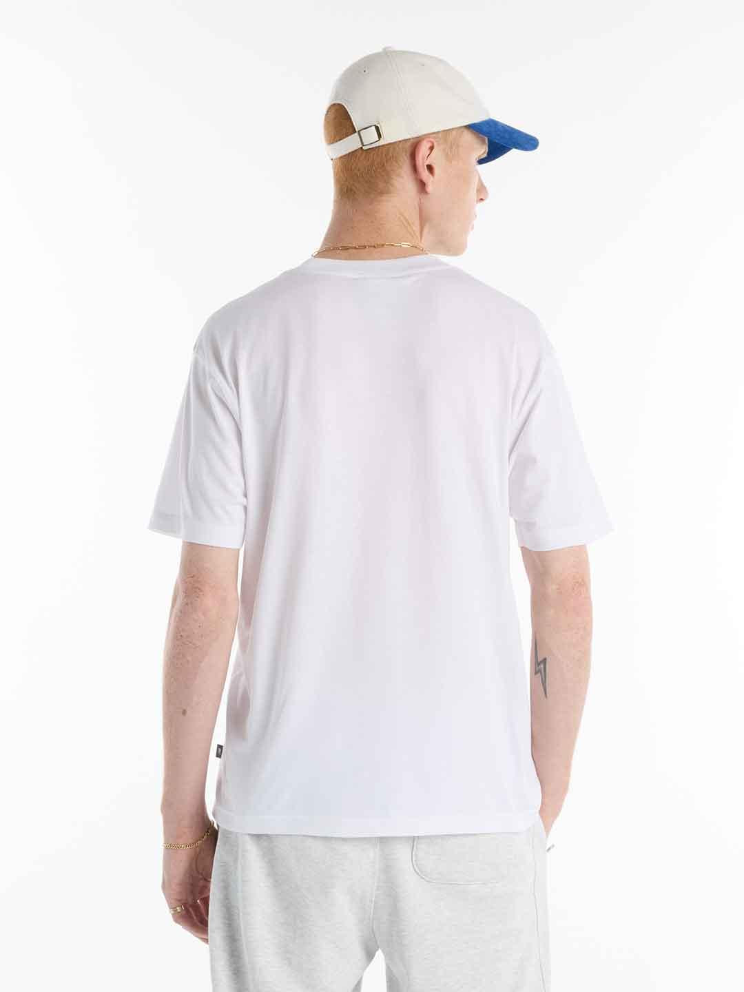 New Balance t-shirt bianco con logo blu