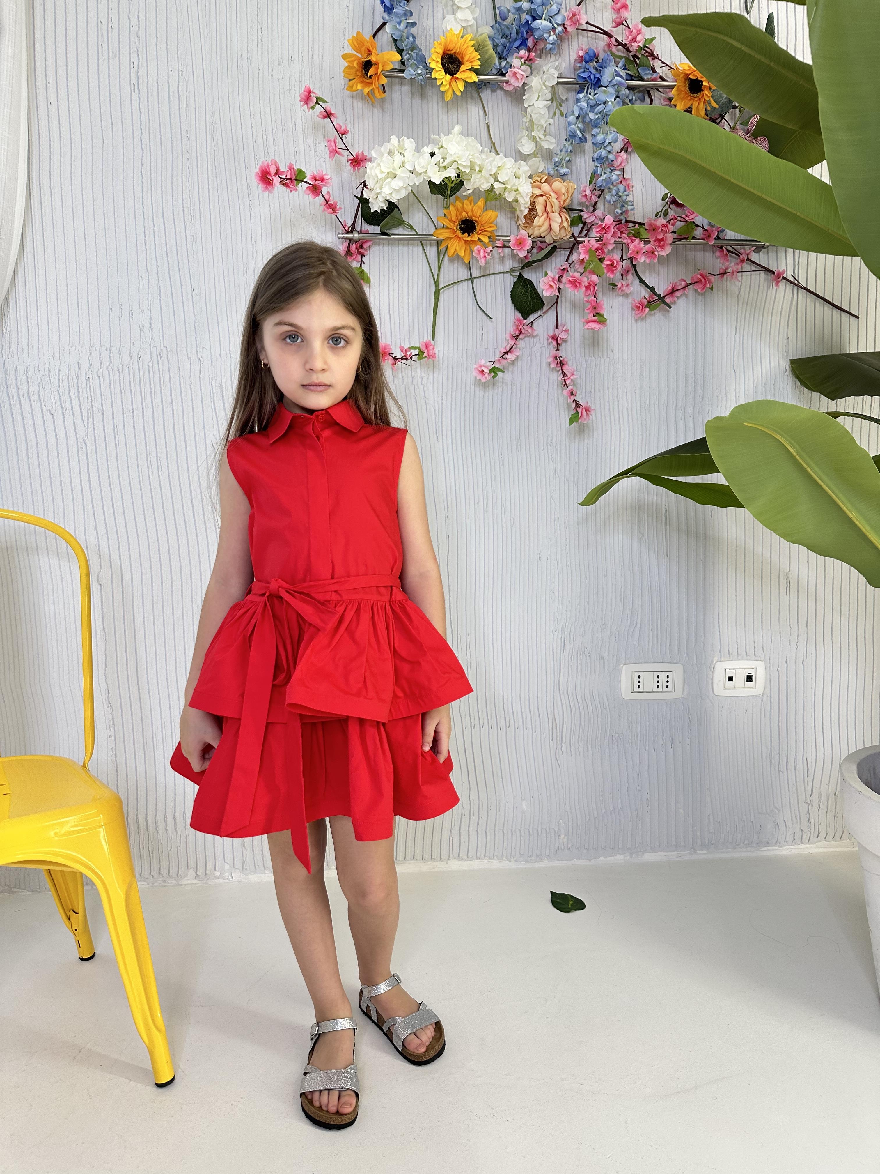 Vicolo abito kids rosso con balze
