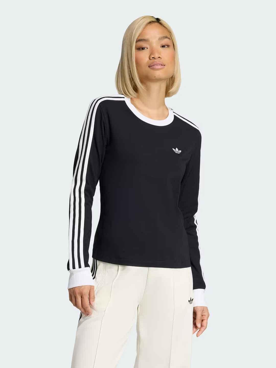Adidas t-shirt nero manica lunga