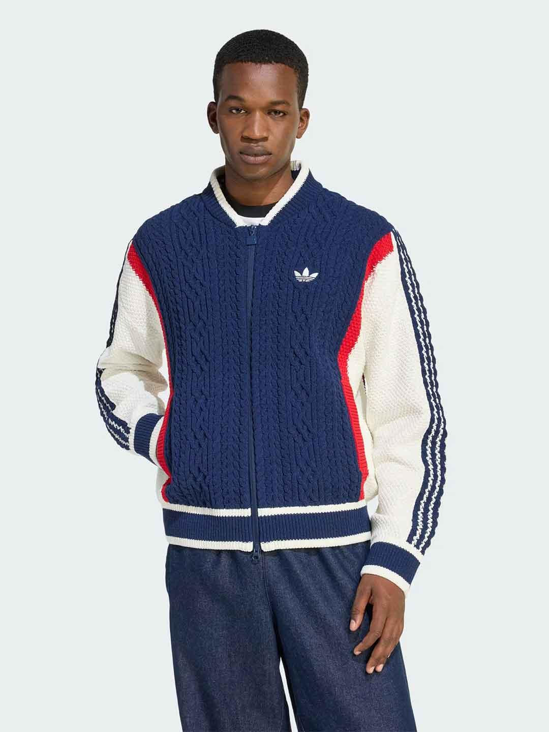 Adidas cardigan blu con zip