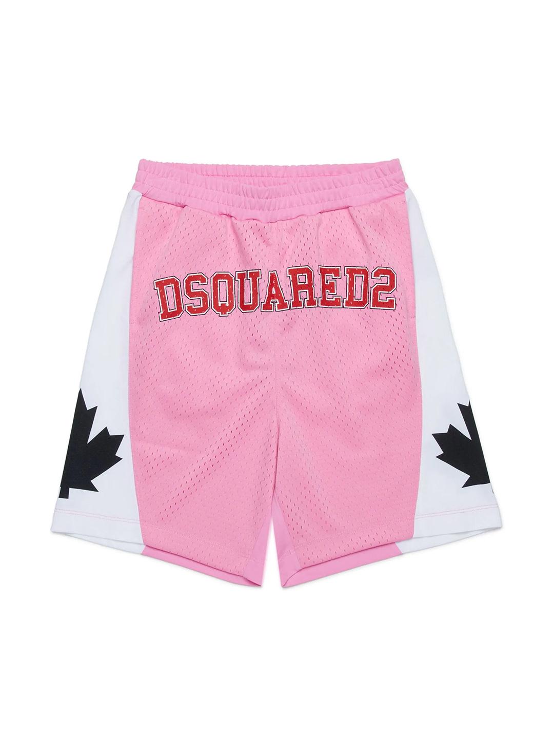 Dsquared 2 bermuda rosa a rete
