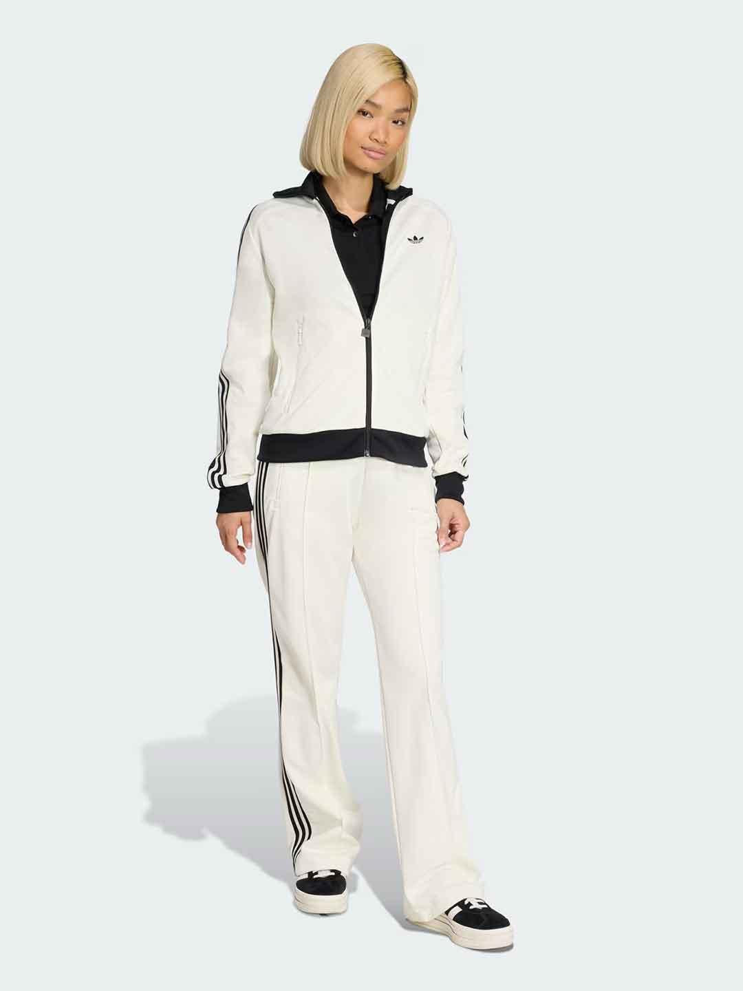 Adidas pantaloni bianco con bande nero