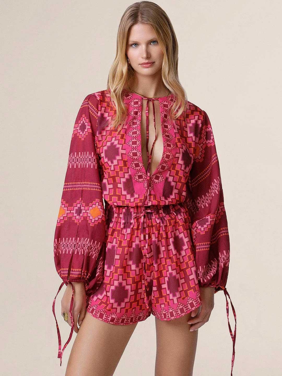 Me Fui camicia fucsia crop