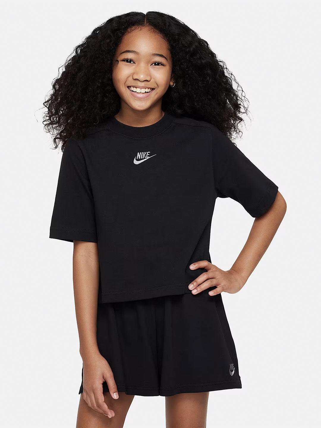 Nike t-shirt kids nero crop