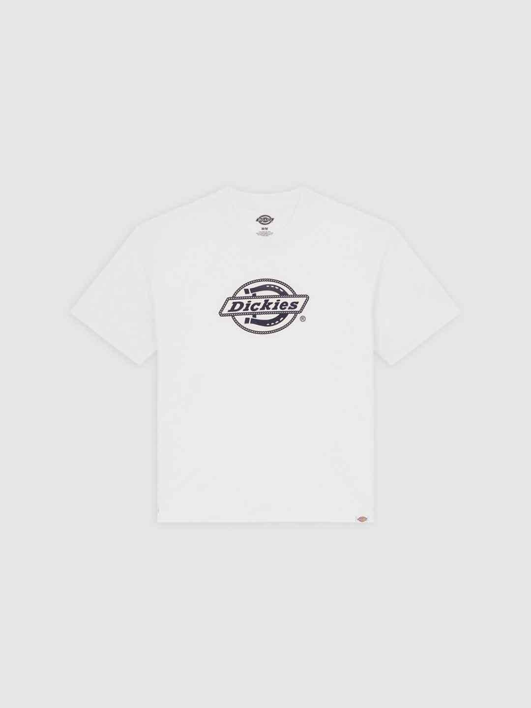Dickies Forth Shaw t-shirt panna con logo blu