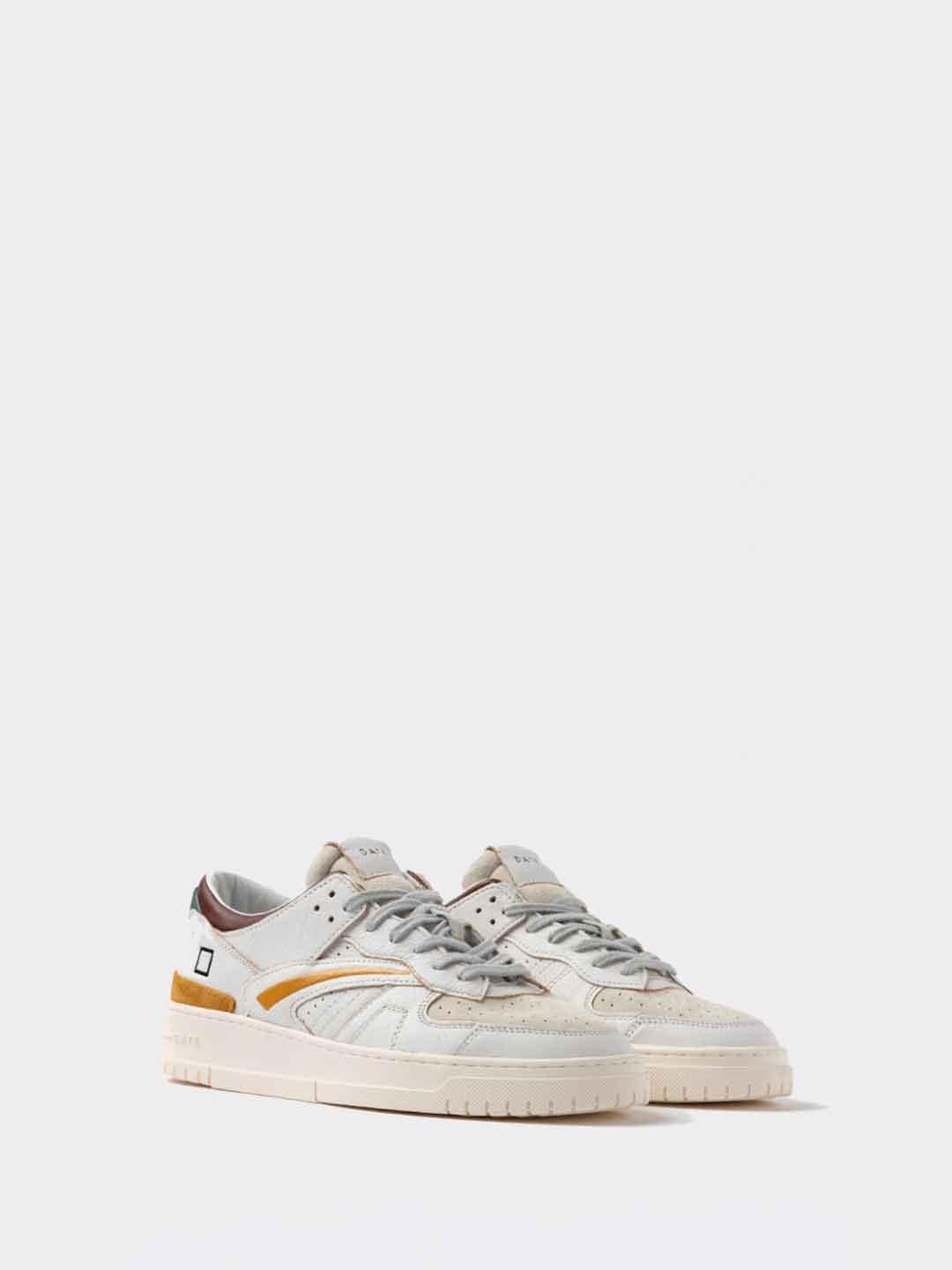 D.AT.E. Torneo Colored sneakers bianco con tab bordeaux