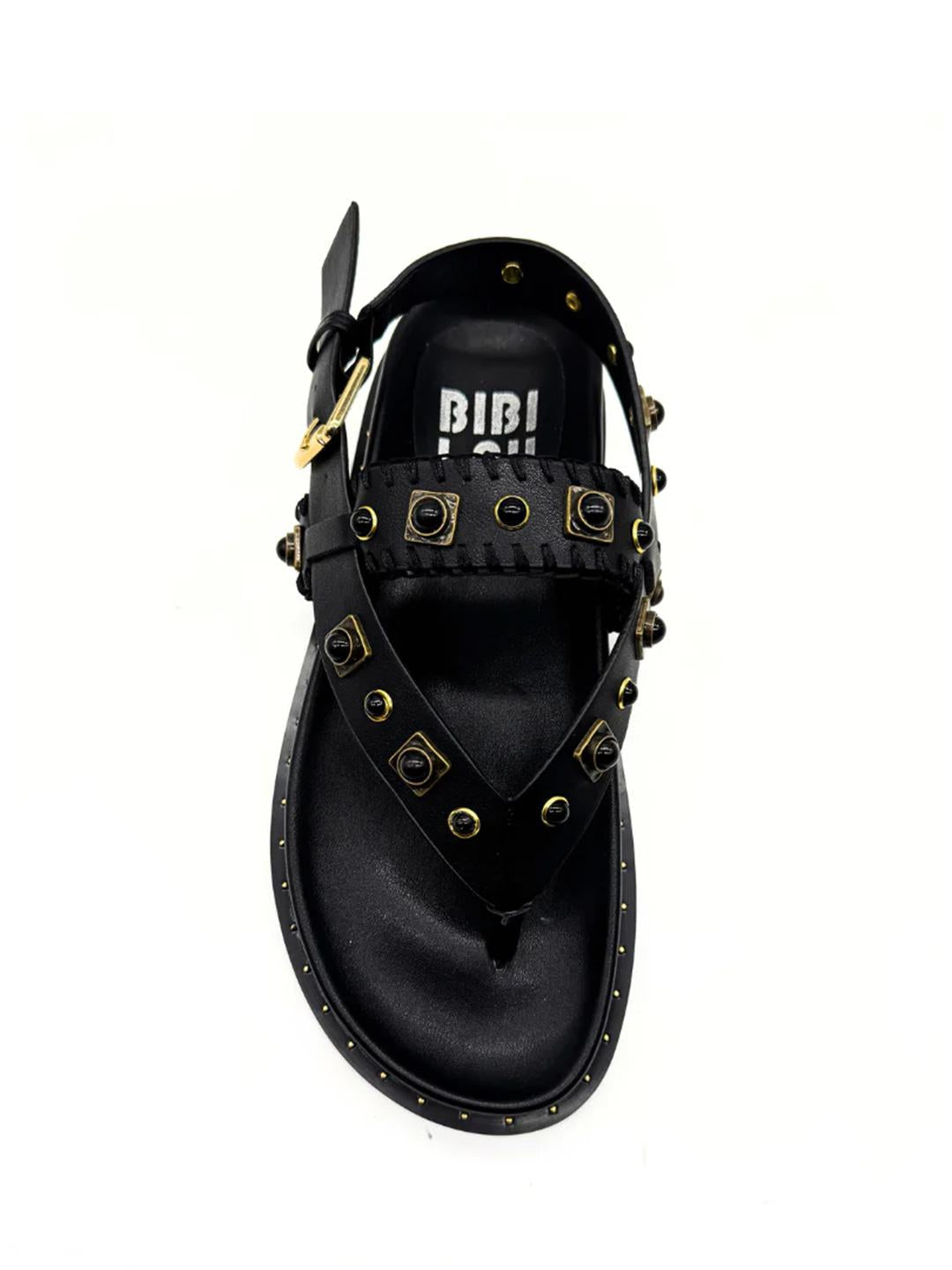 Bibi Lou Oda infradito nero con borchia nero