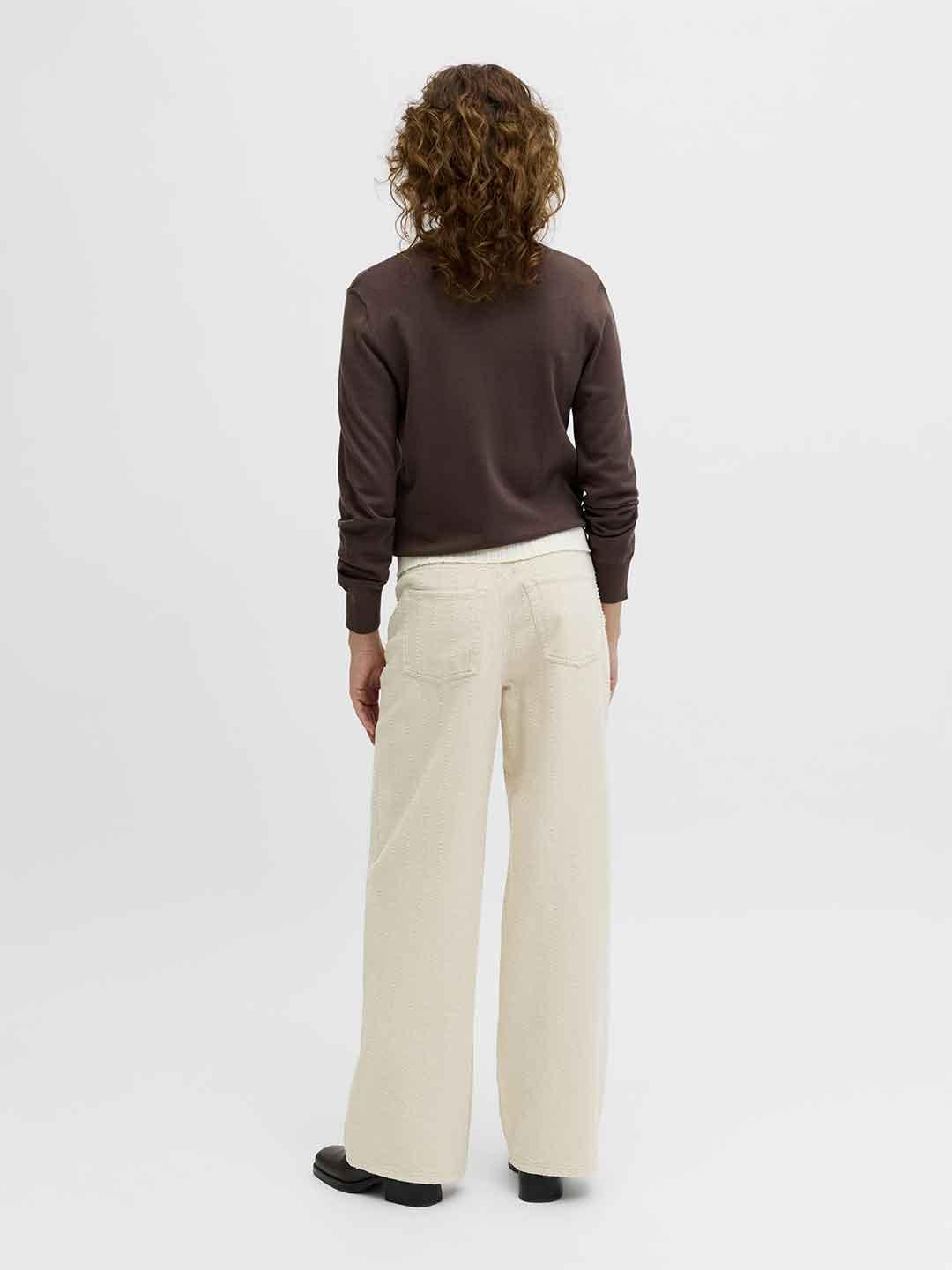 JJXX Zoe pantalone panna gamba larga