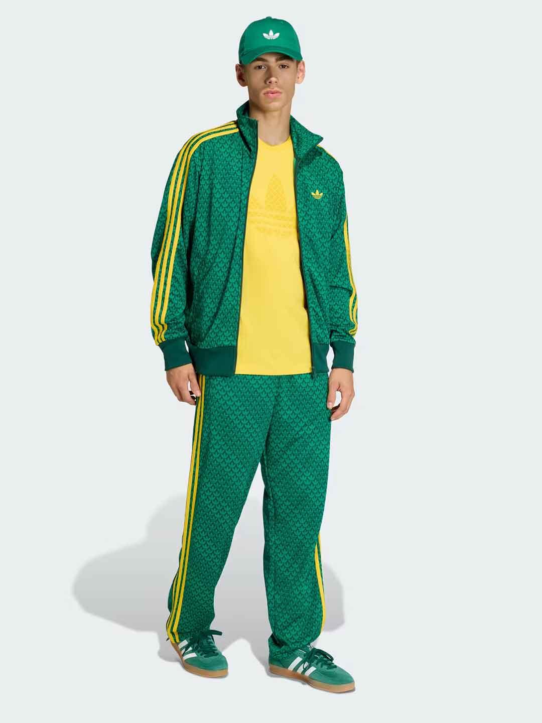 Adidas Firebird pantalone verde multilogo
